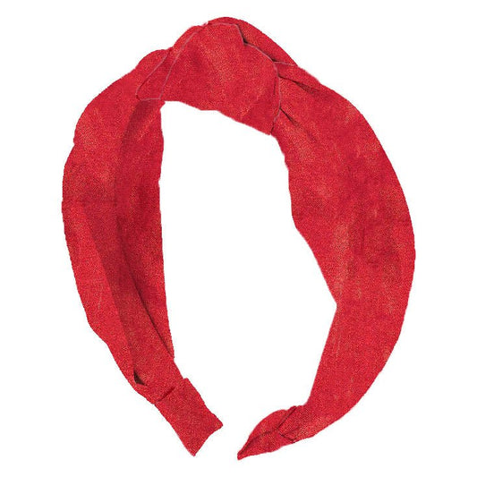 Azarhia Top Knot Headband - Red Shimmer