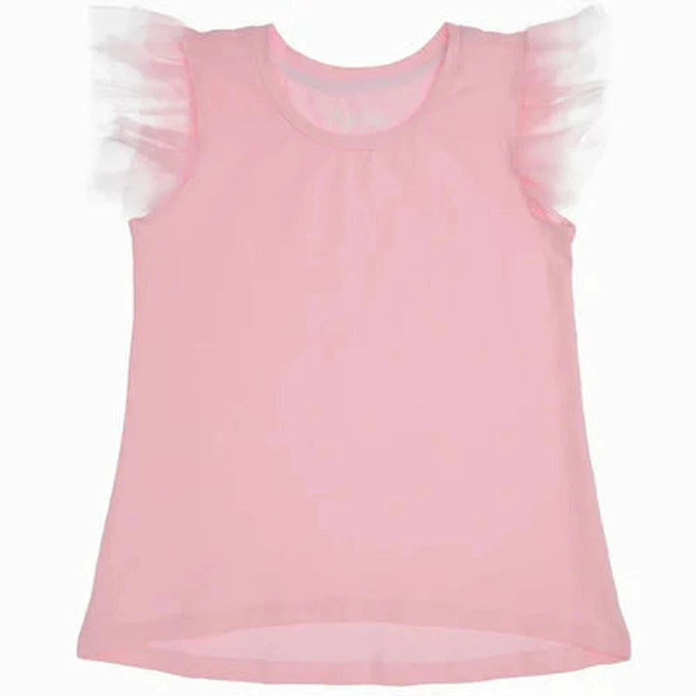 Azarhia LLC Kids Light Pink / 4 Azarhia Tulle Ruffle Shirt