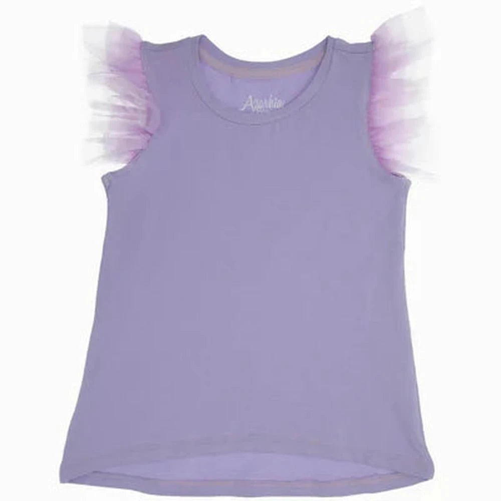 Azarhia LLC Kids Lavender / 4 Azarhia Tulle Ruffle Shirt