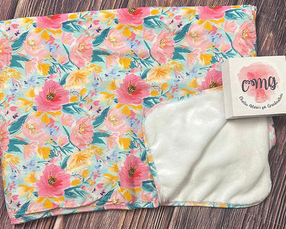 Rockin Royalty Girls Sunlit Poppy Swaddle Blanket