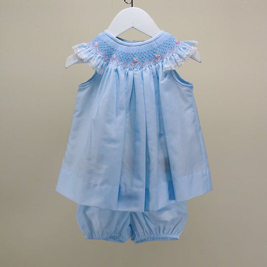 Baby Blessings General Light Blue / 3 Mo Baby Blessings Amy Roses Blue Dress