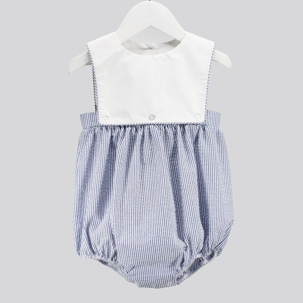Baby Blessings Blue / 9 Mo Baby Blessings Boys Blue Gingham Straps Joseph Bubble