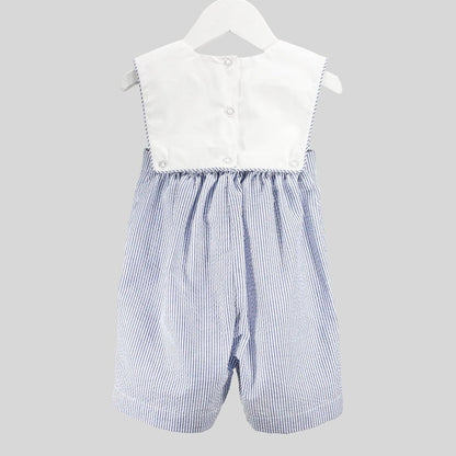 Baby Blessings Baby Blessings Boys Blue Gingham Straps Joseph Jon Jon