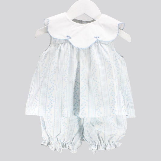Baby Blessings Blue / 12 Mo Baby Blessings Girls Scalloped Blue Aria Set