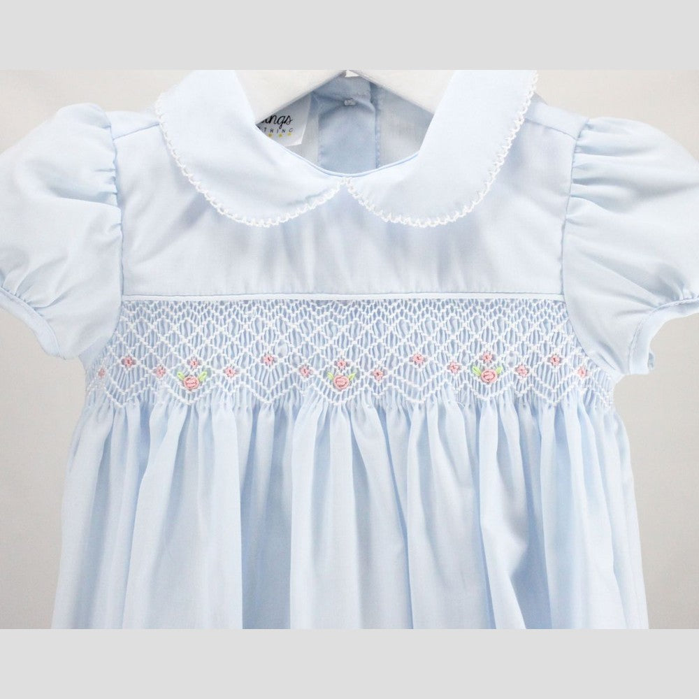 Baby Blessings Baby Blessings Girls White Over Light Blue Renee Bubble