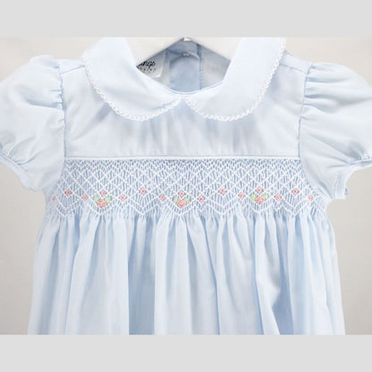 Baby Blessings Baby Blessings Girls White Over Light Blue Renee Bubble