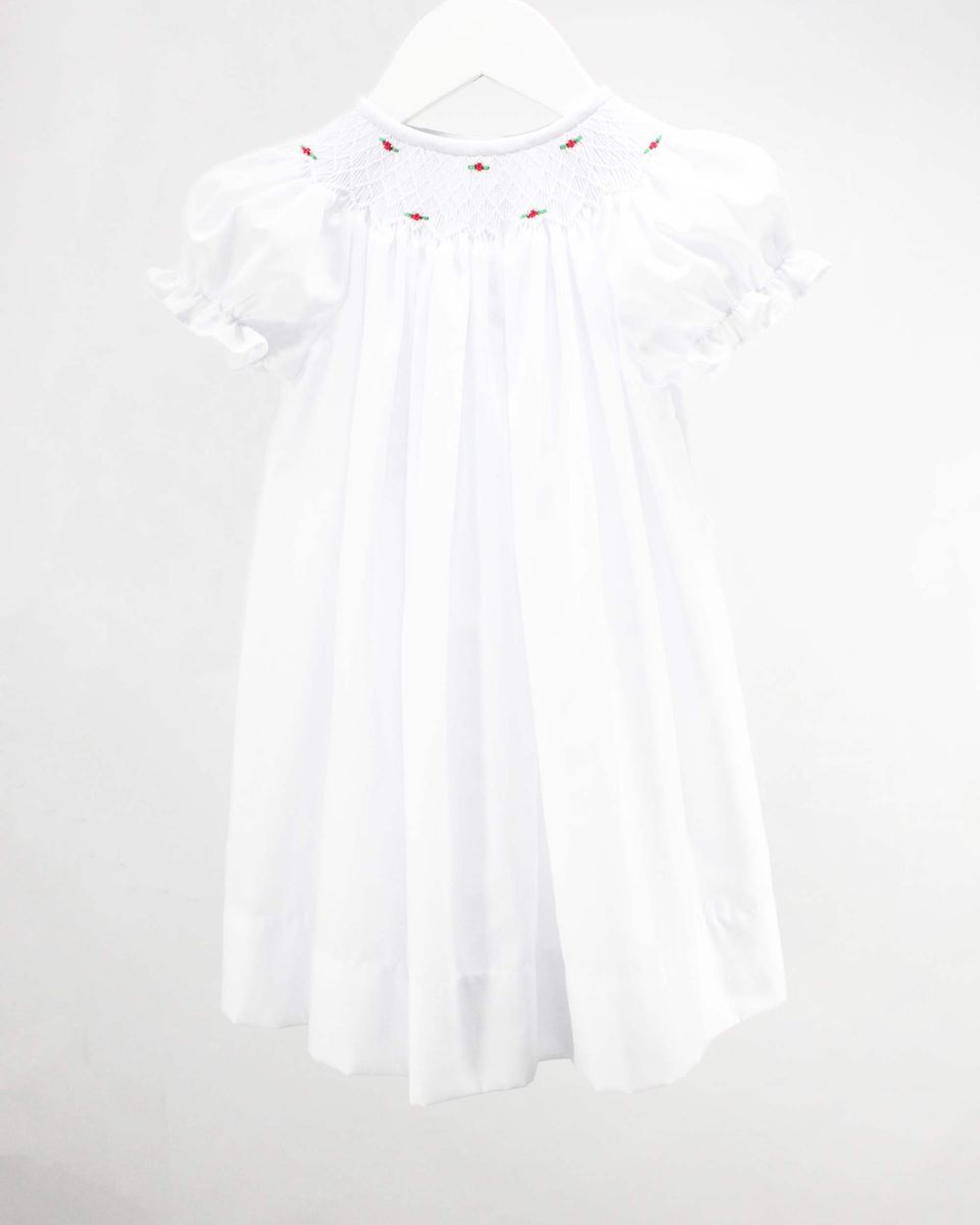 Baby Blessings General White / 3 Mo Baby Blessings Mistletoe on White Ellie Dress