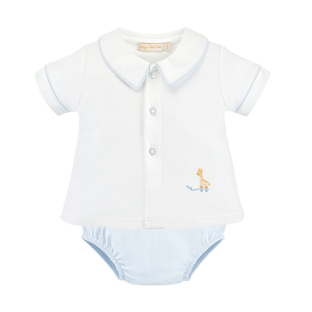 Baby Club Chic Boys Pull Toys Embroidered Diaper Set babysupermarket