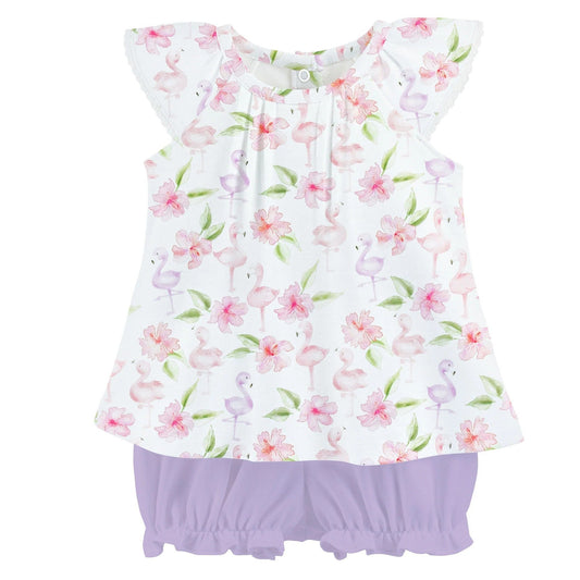 Baby Club Chic Apparel & Gifts Multi / 9-12 Mo Baby Club Chic Flamingos Bloomer Set