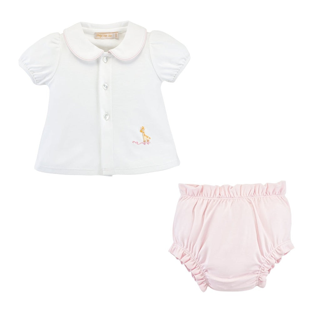Baby Club Chic Girls Pull Toys Embroidered Diaper Set