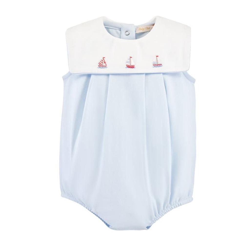 Baby Club Chic Sailboats Embroidery Bib Bubble babysupermarket