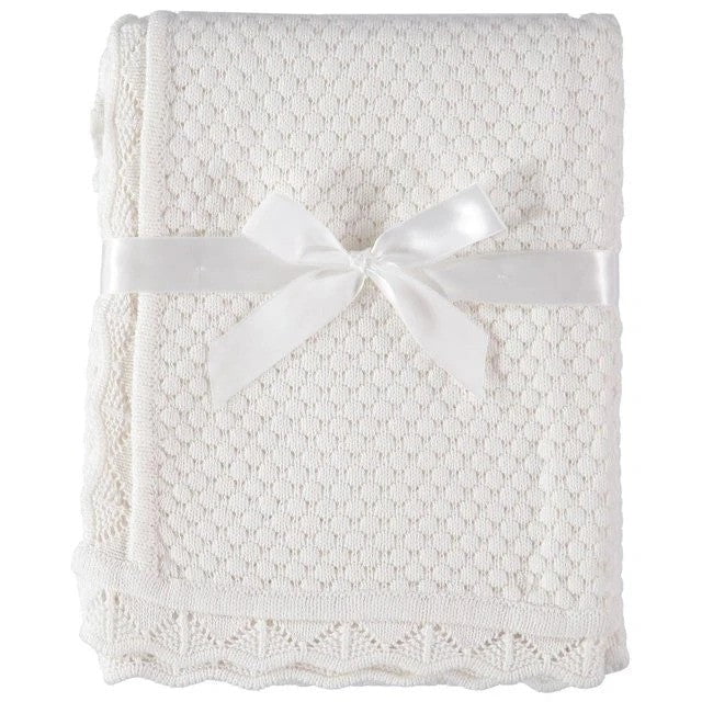 Baby Dove Scallop Edge Receiving Blanket