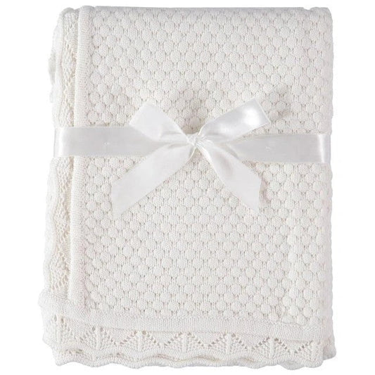 Baby Dove Baby Blankets White Baby Dove Scallop Edge Receiving Blanket