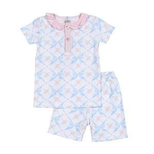 Baby Loren Blue Bows Two Piece Loungewear