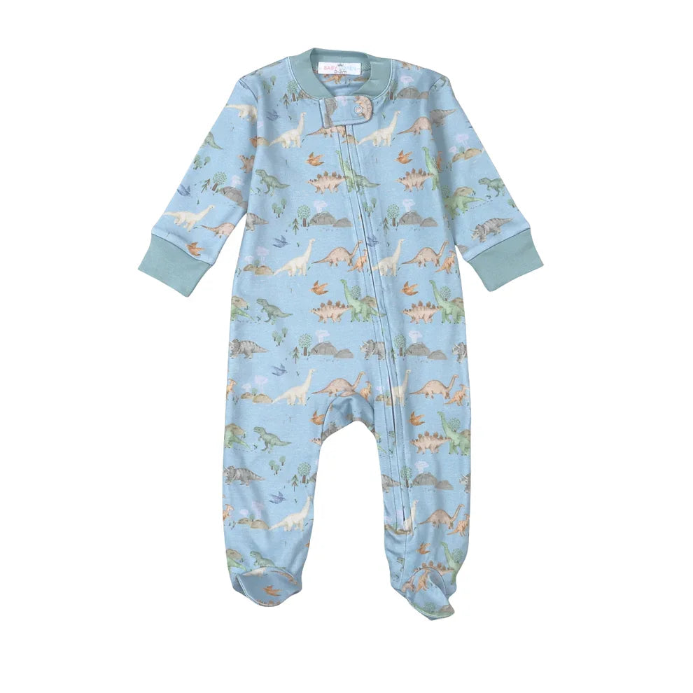 Baby Loren Infant Sleepwear Boy Dino Friends / Newborn Baby Loren Boys Dino Friends Zipper Footie