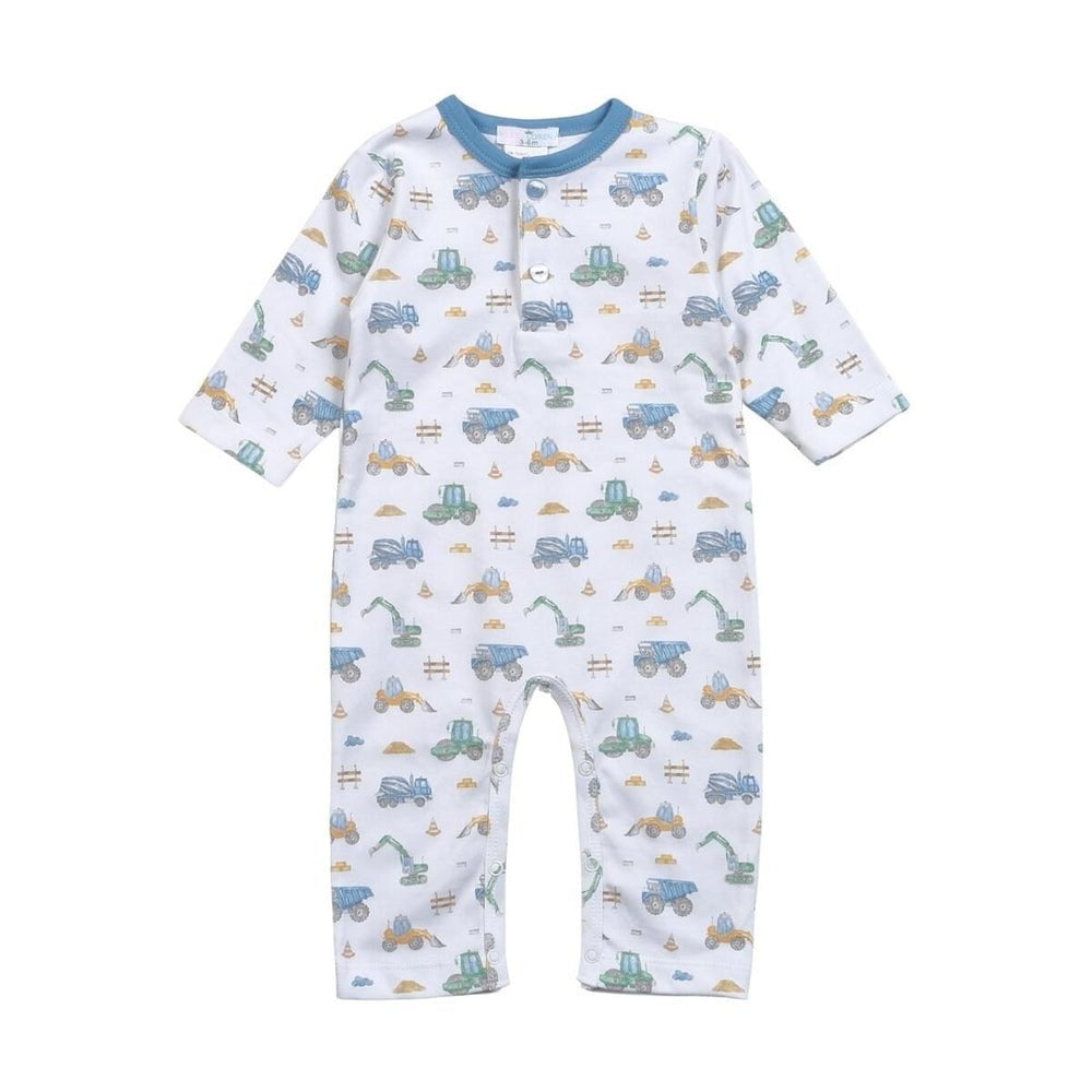 Baby Loren Infant 3-6 Mo / Blue Baby Loren Construction Site Pima Romper