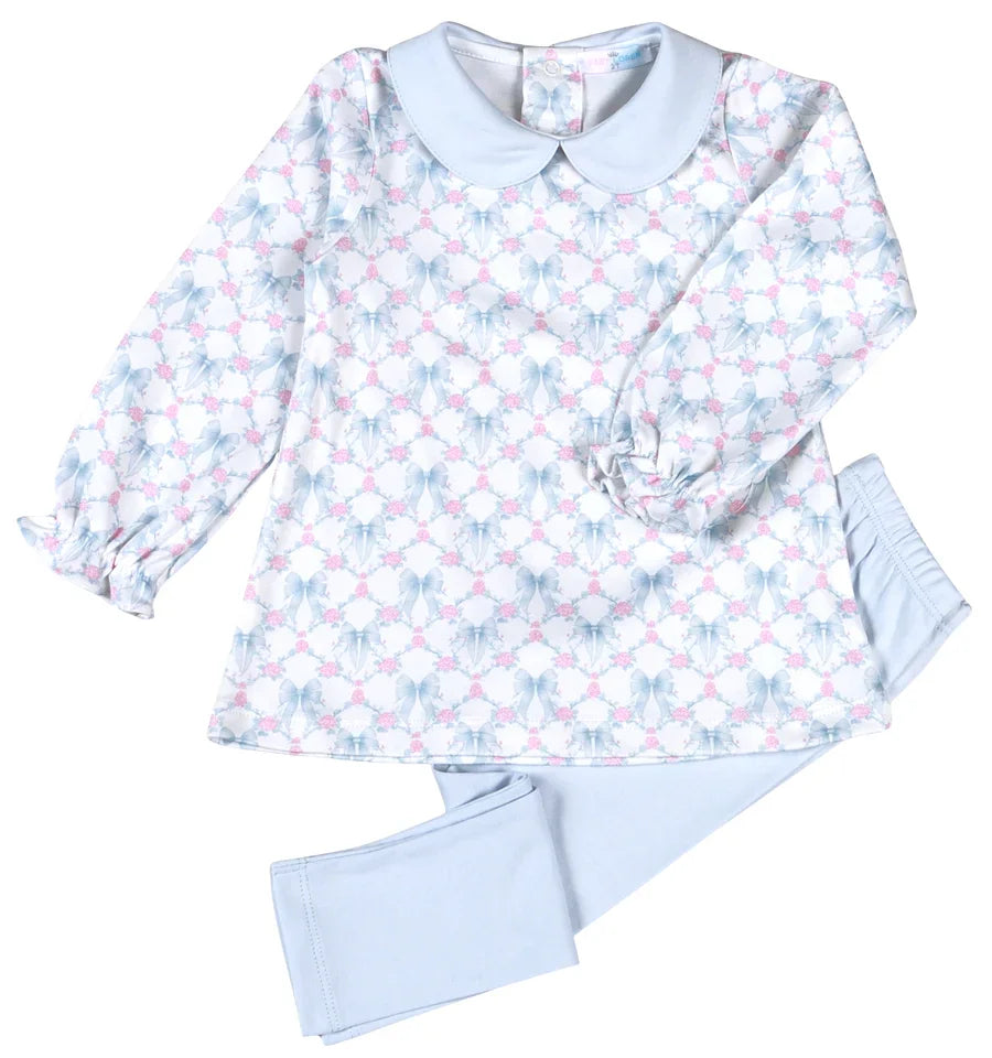 Baby Loren Girls Play Sets Blue Coquettes / 2 Toddler Baby Loren Girls Blue Coquettes Legging Set