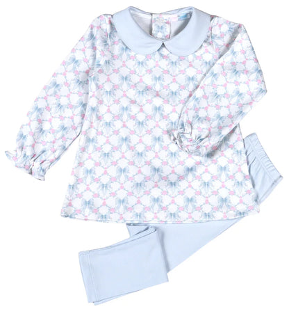 Baby Loren Girls Play Sets Blue Coquettes / 2 Toddler Baby Loren Girls Blue Coquettes Legging Set