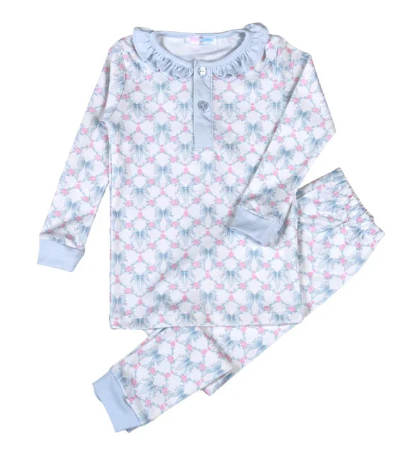 Baby Loren Girls Sleepwear Blue Coquettes / 12-18 Mo Baby Loren Girls Blue Coquettes Two-Piece Loungewear