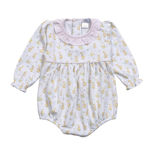 Baby Loren Infant 6-9 Mo / Pink Baby Loren Girls Ducks in the Pond Pima Bubble