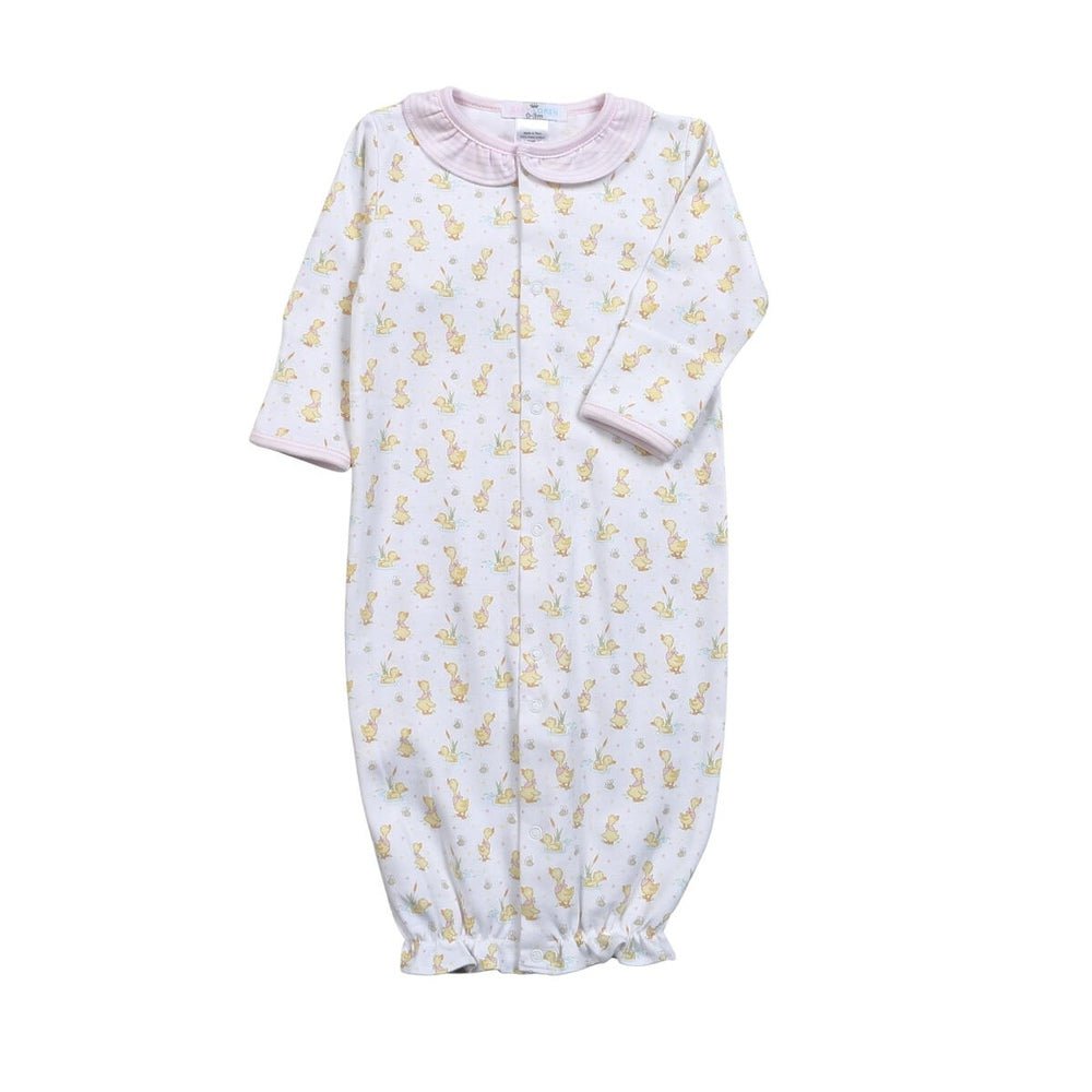 Baby Loren Infant Preemie / Pink Baby Loren Girls Ducks in the Pond Pima Converter Gown