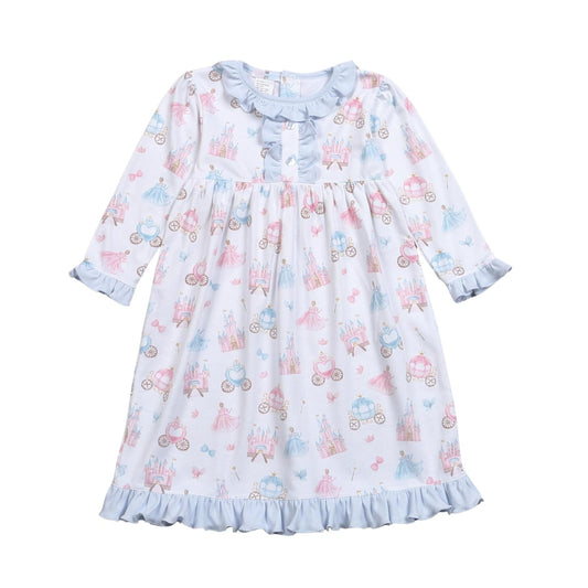 Baby Loren Toddler 2 Toddler / Blue & Pink Baby Loren Like a Princess Pima Night Dress
