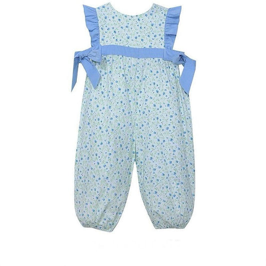 Remember Nguyen Girls Apparel / Playsets / Infant Blue / 12 Mo Baby Sen Blue Floral Amara Girl Long Romper