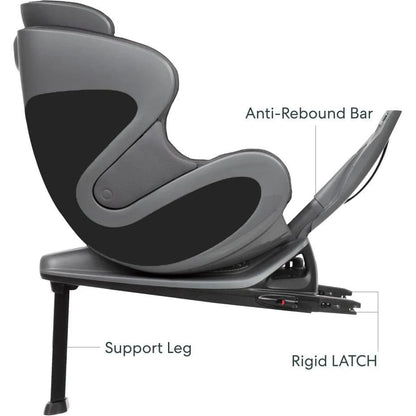 Babyark Convertible Car Seat + Base - Classic Charcoal Crey/Midnight Blue