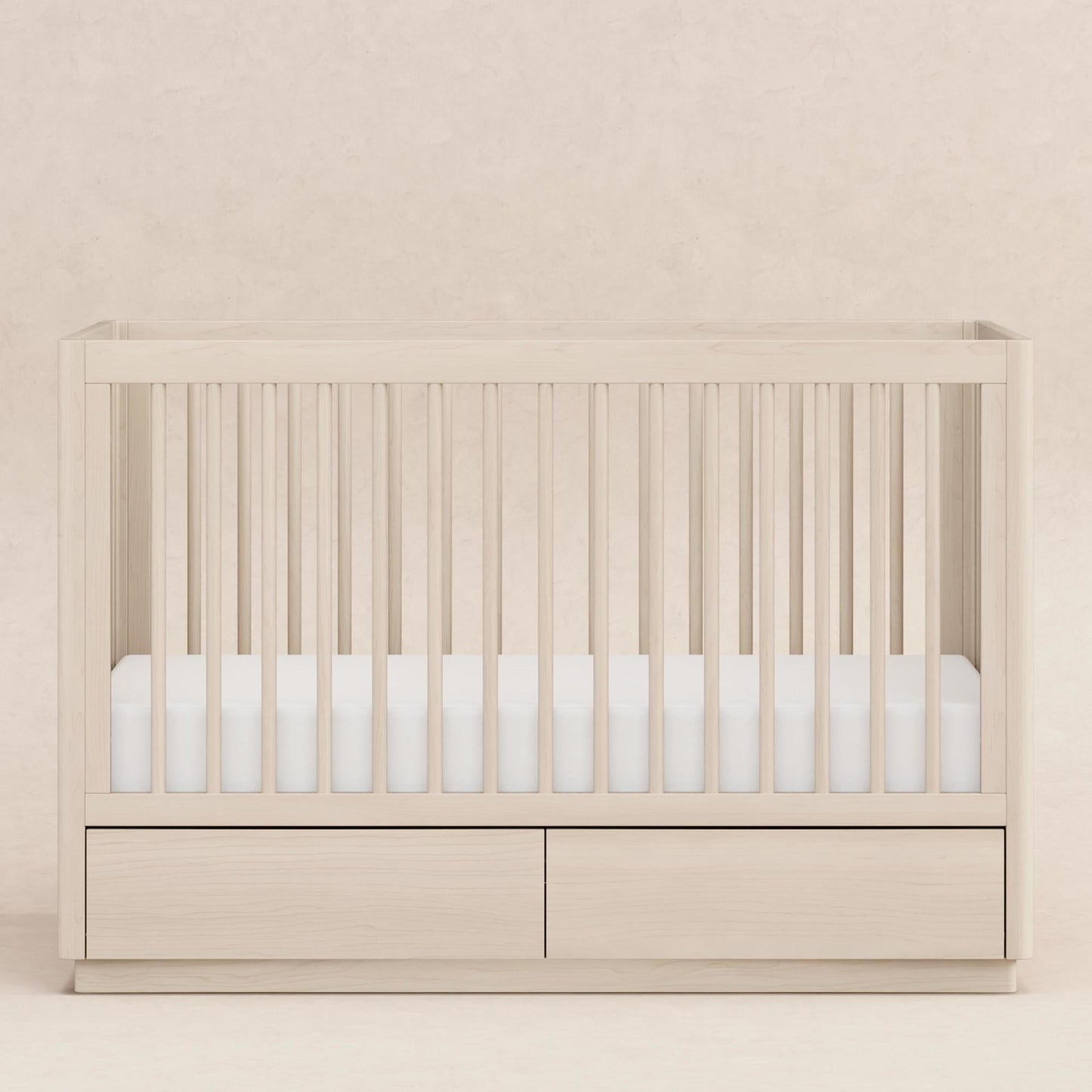 Babyletto Cribs Washed Natural Babyletto Bento 3-in-1 Convertible Storage Crib with Toddler Bed Conversion Kit