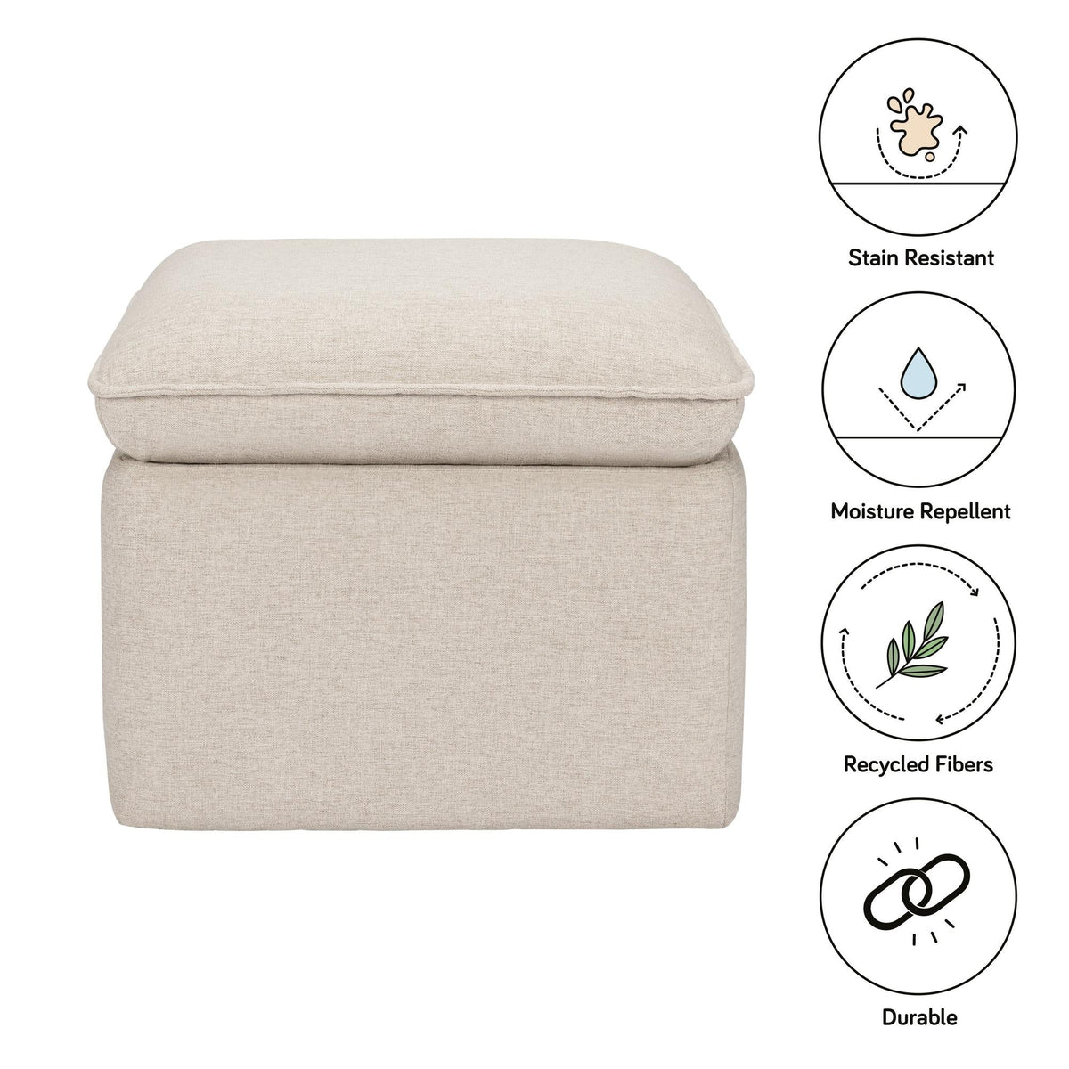 BabylettoBabyletto Cali Storage Ottoman in Eco-Performance Fabric | Water Repellent & Stain ResistantBabysupermarket