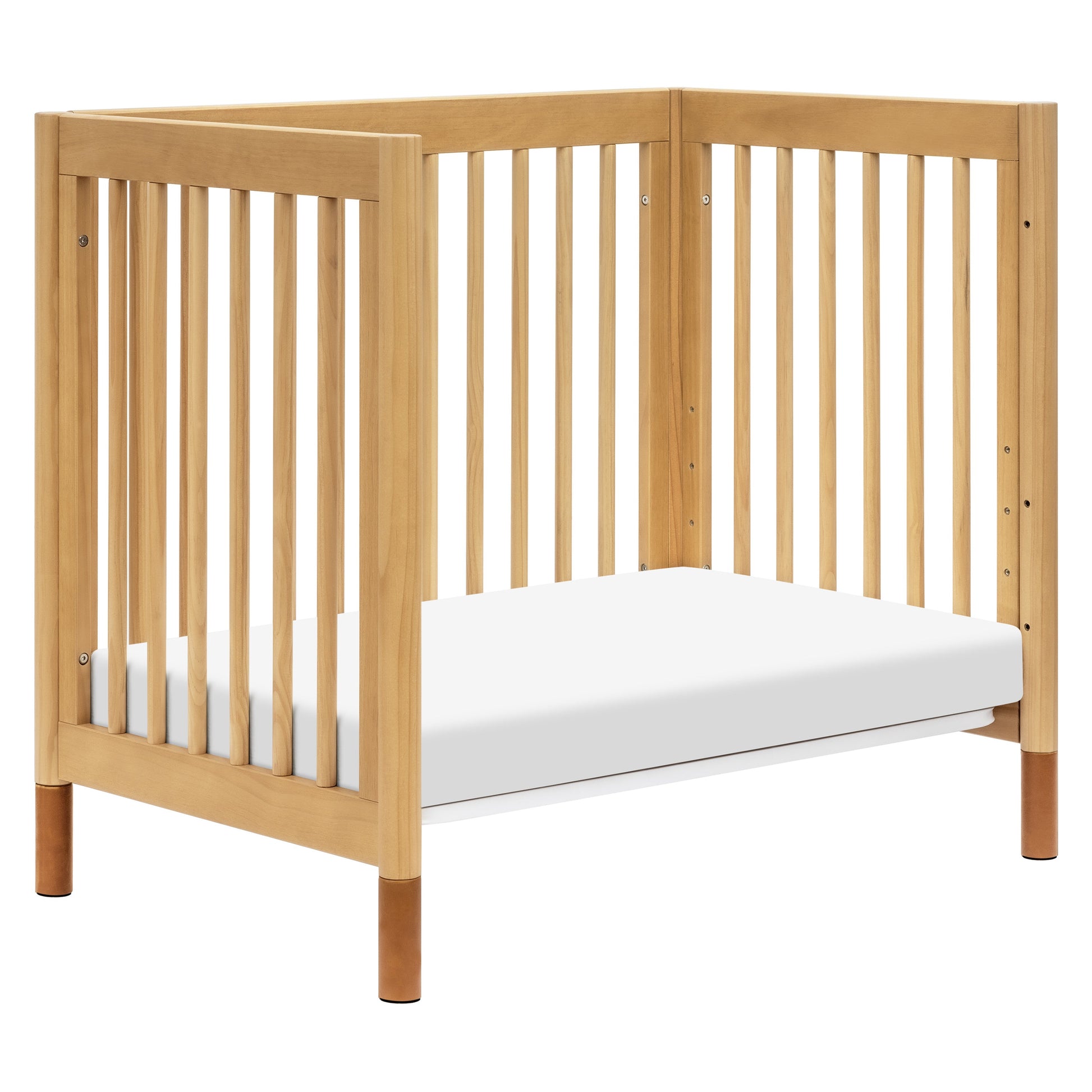 Babyletto Cribs Natural Walnut & Gold Feet Babyletto Gelato 4-in-1 Convertible Mini Crib