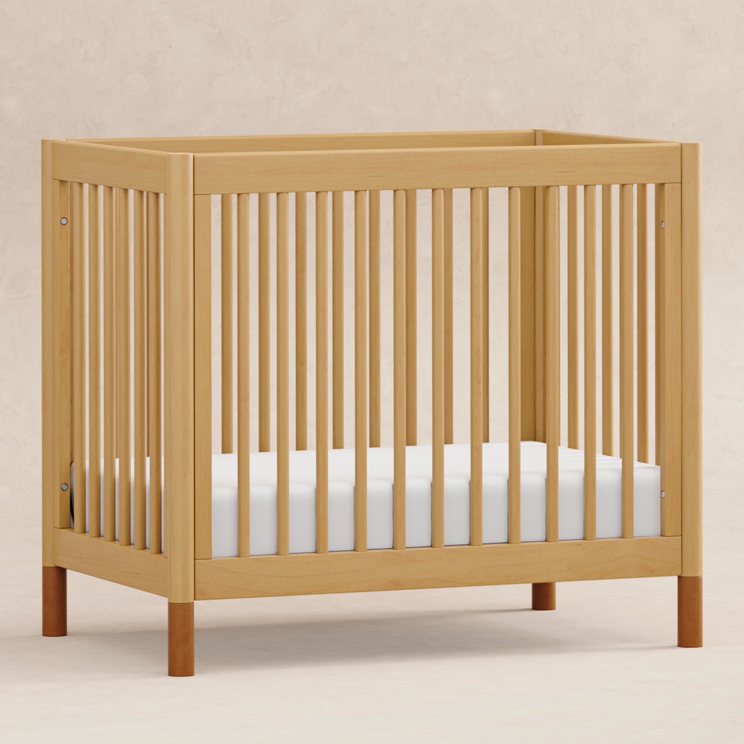 Babyletto Cribs Natural Walnut & Gold Feet Babyletto Gelato 4-in-1 Convertible Mini Crib