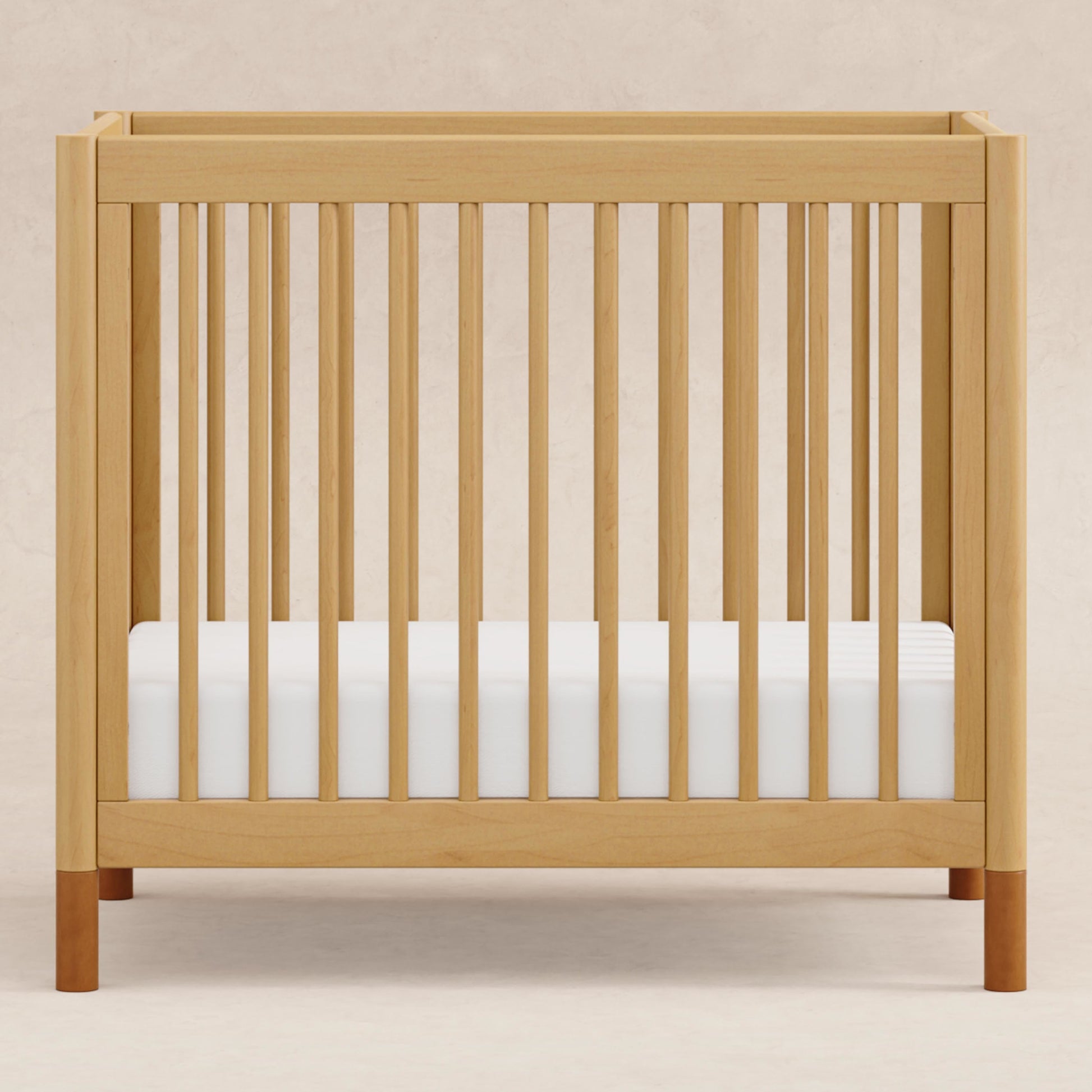 Babyletto Cribs Natural Walnut & Gold Feet Babyletto Gelato 4-in-1 Convertible Mini Crib