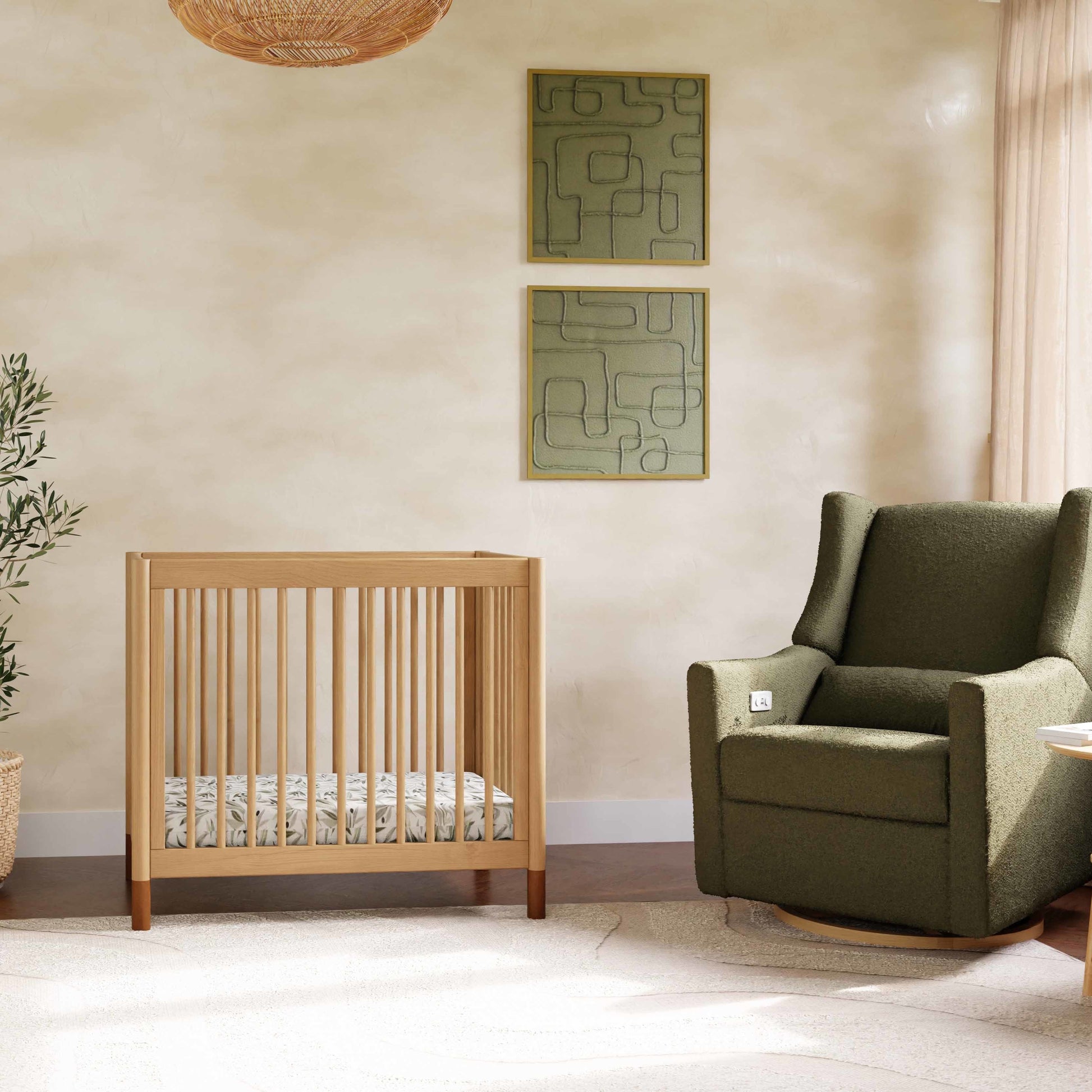 Babyletto Cribs Natural Walnut & Gold Feet Babyletto Gelato 4-in-1 Convertible Mini Crib