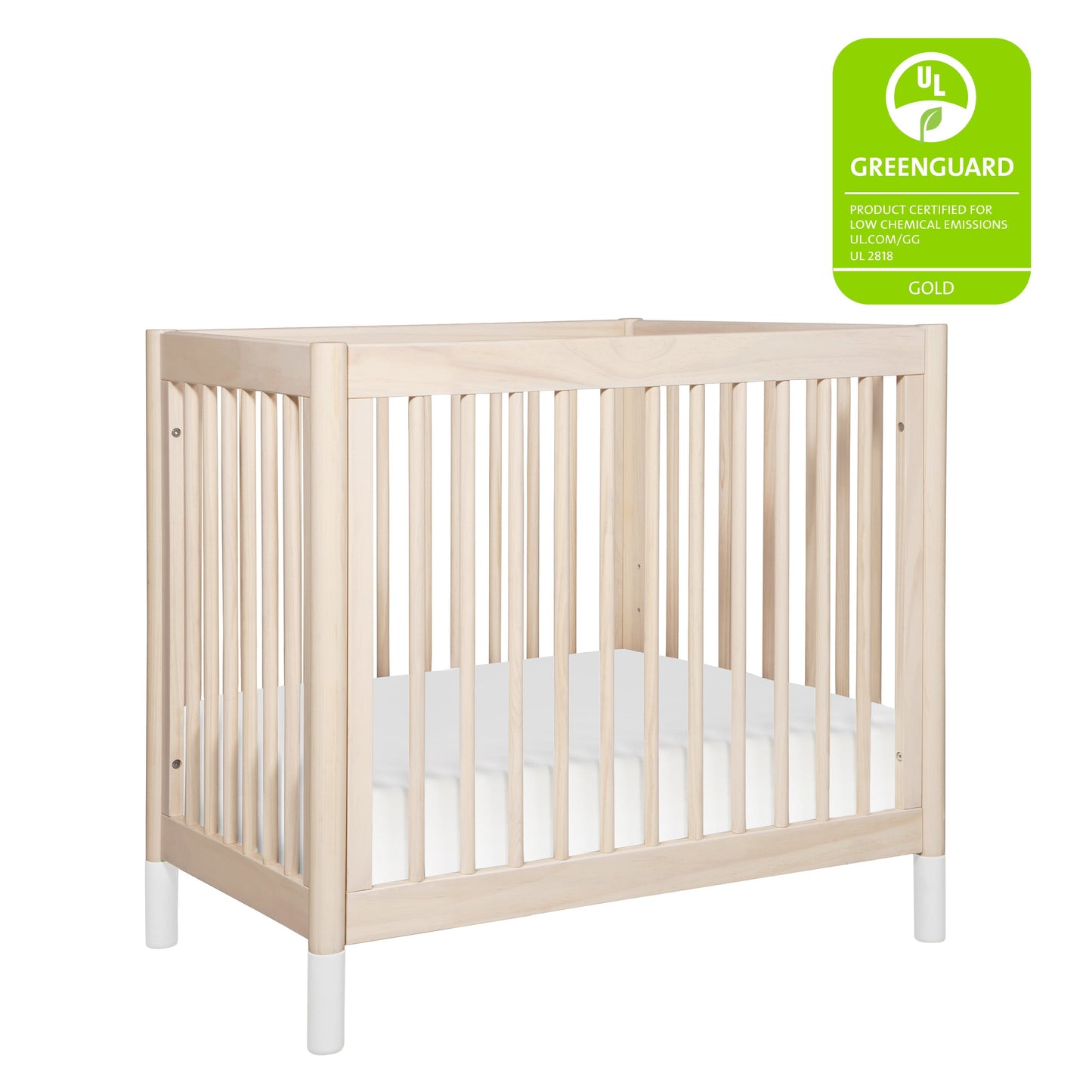 Babyletto Cribs Natural Walnut & Gold Feet Babyletto Gelato 4-in-1 Convertible Mini Crib