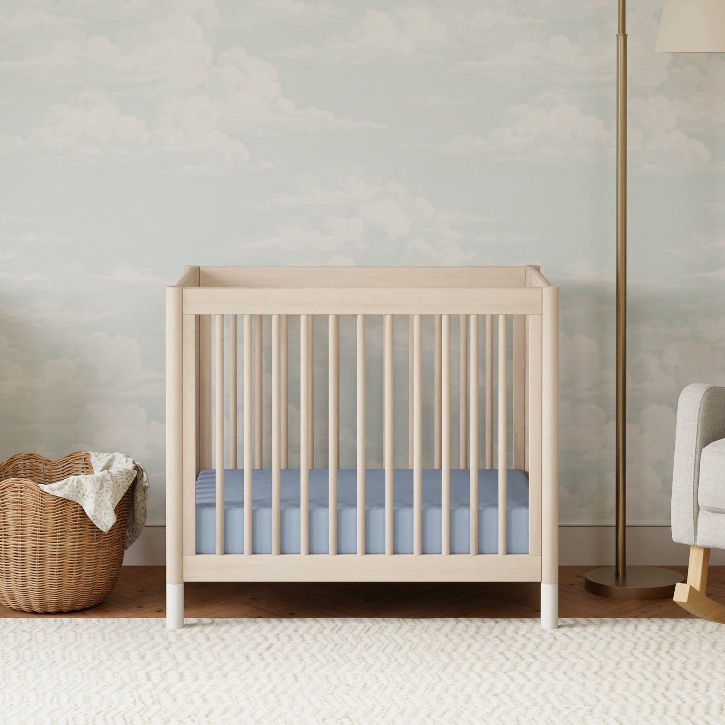 Babyletto Cribs Natural Walnut & Gold Feet Babyletto Gelato 4-in-1 Convertible Mini Crib