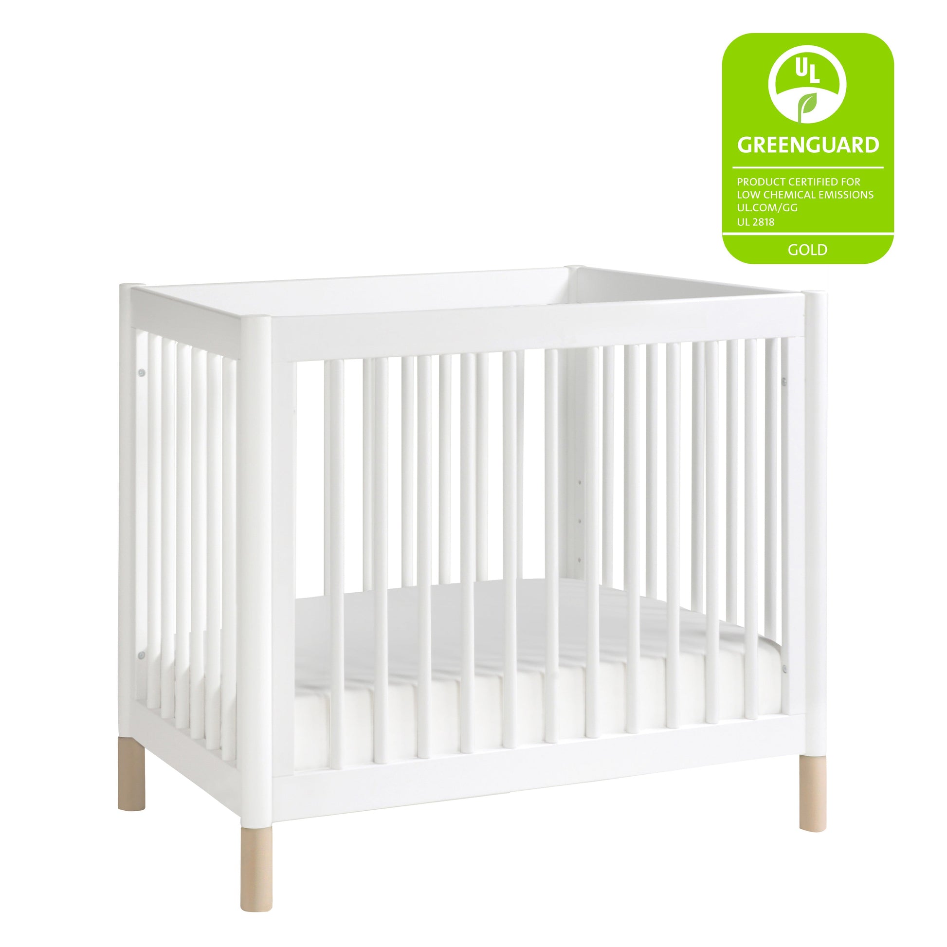 Babyletto Cribs Natural Walnut & Gold Feet Babyletto Gelato 4-in-1 Convertible Mini Crib