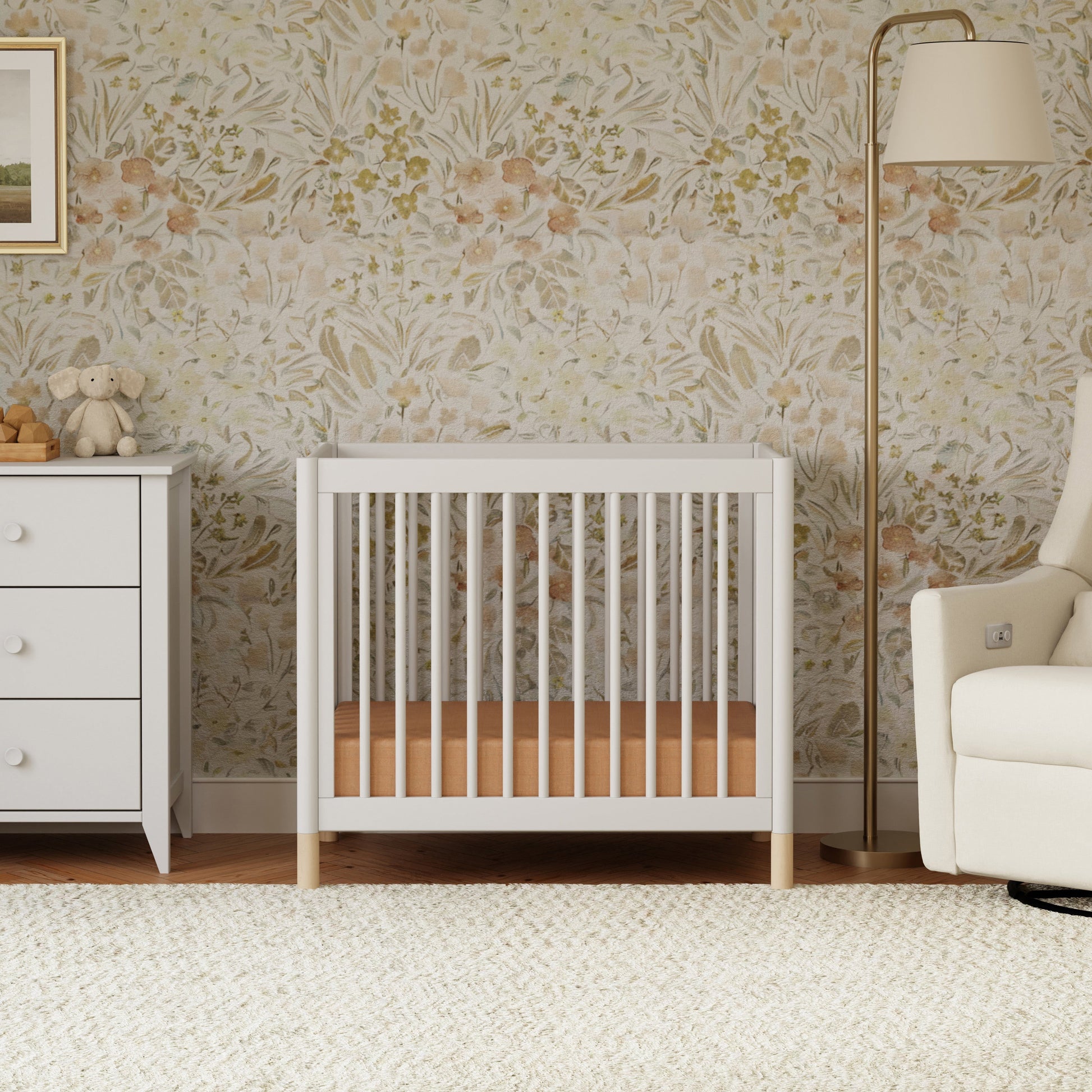 Babyletto Cribs Natural Walnut & Gold Feet Babyletto Gelato 4-in-1 Convertible Mini Crib