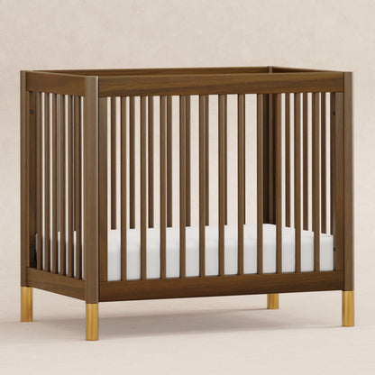 Babyletto Cribs Natural Walnut & Gold Feet Babyletto Gelato 4-in-1 Convertible Mini Crib