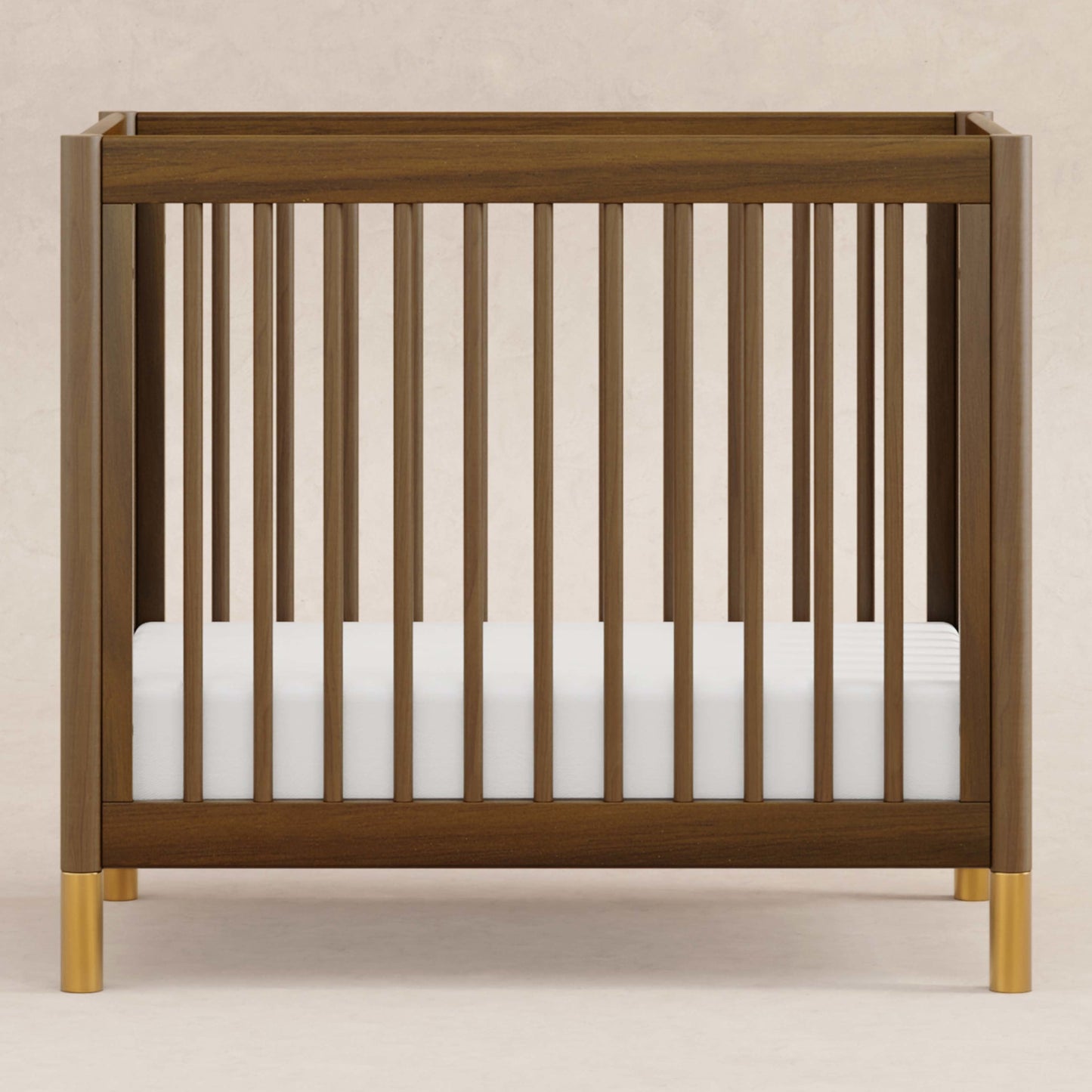 Babyletto Cribs Natural Walnut & Gold Feet Babyletto Gelato 4-in-1 Convertible Mini Crib