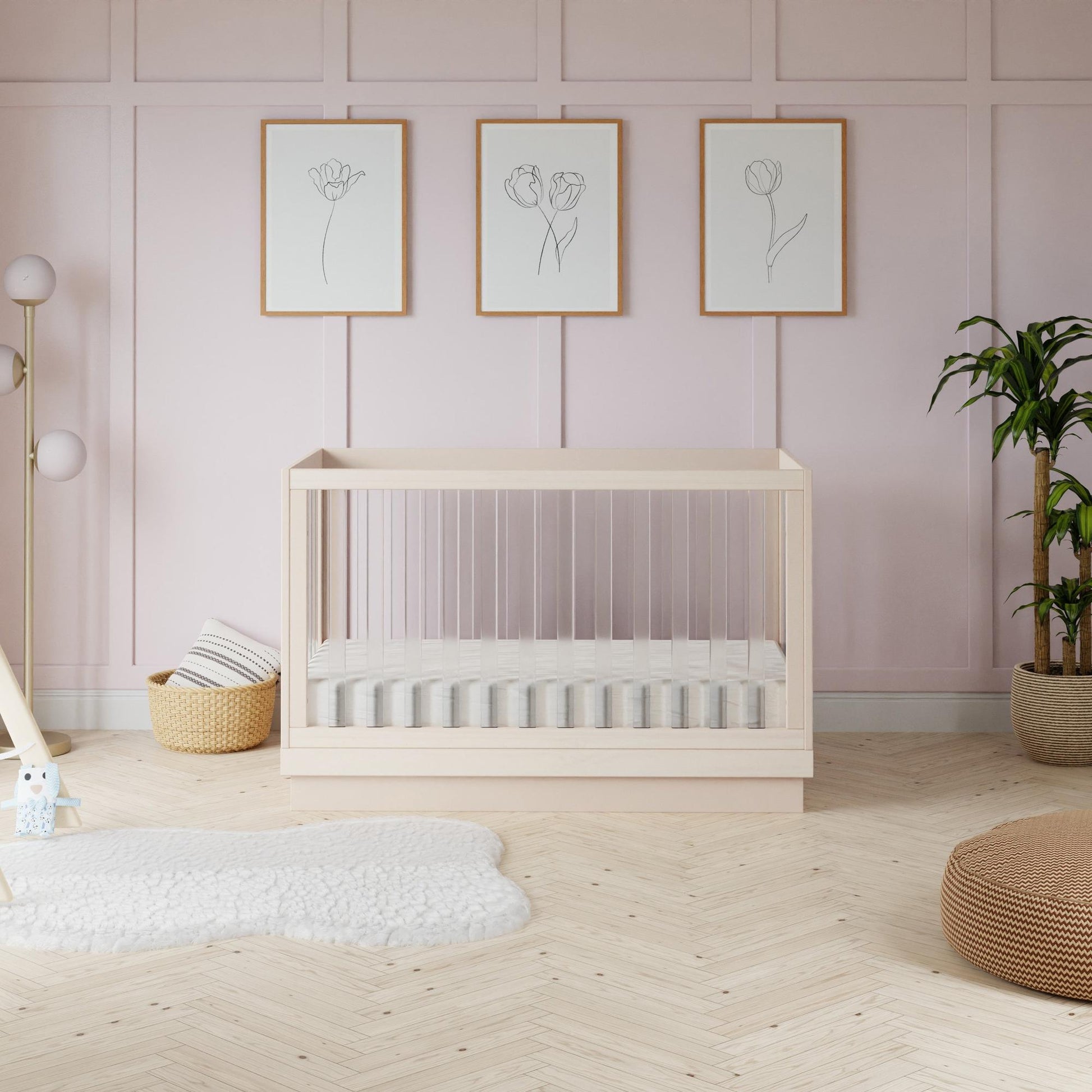 BabylettoBabyletto Harlow Acrylic 3-in-1 Convertible Crib with Toddler Bed Conversion KitBabysupermarket