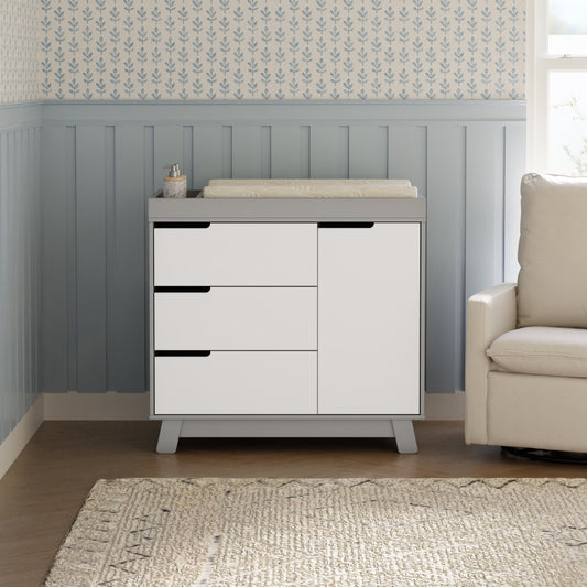 Babyletto Dressers Grey / White Babyletto Hudson 3-Drawer Changer Dresser with Removable Changing Tray