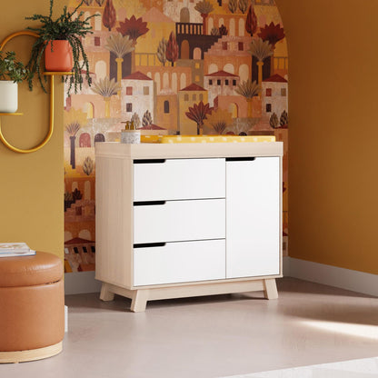 Babyletto Dressers Washed Natural / White Babyletto Hudson 3-Drawer Changer Dresser with Removable Changing Tray