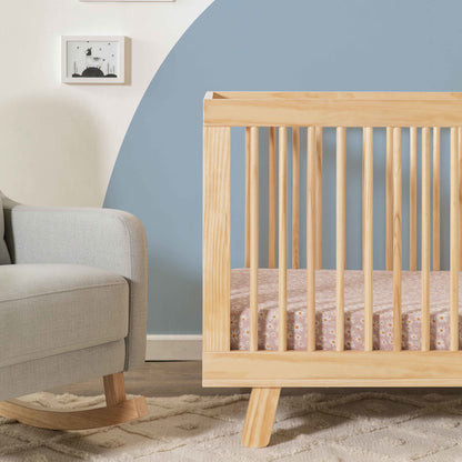 Babyletto Cribs Washed Natural Babyletto Hudson 3-in-1 Convertible Crib with Toddler Bed Conversion Kit