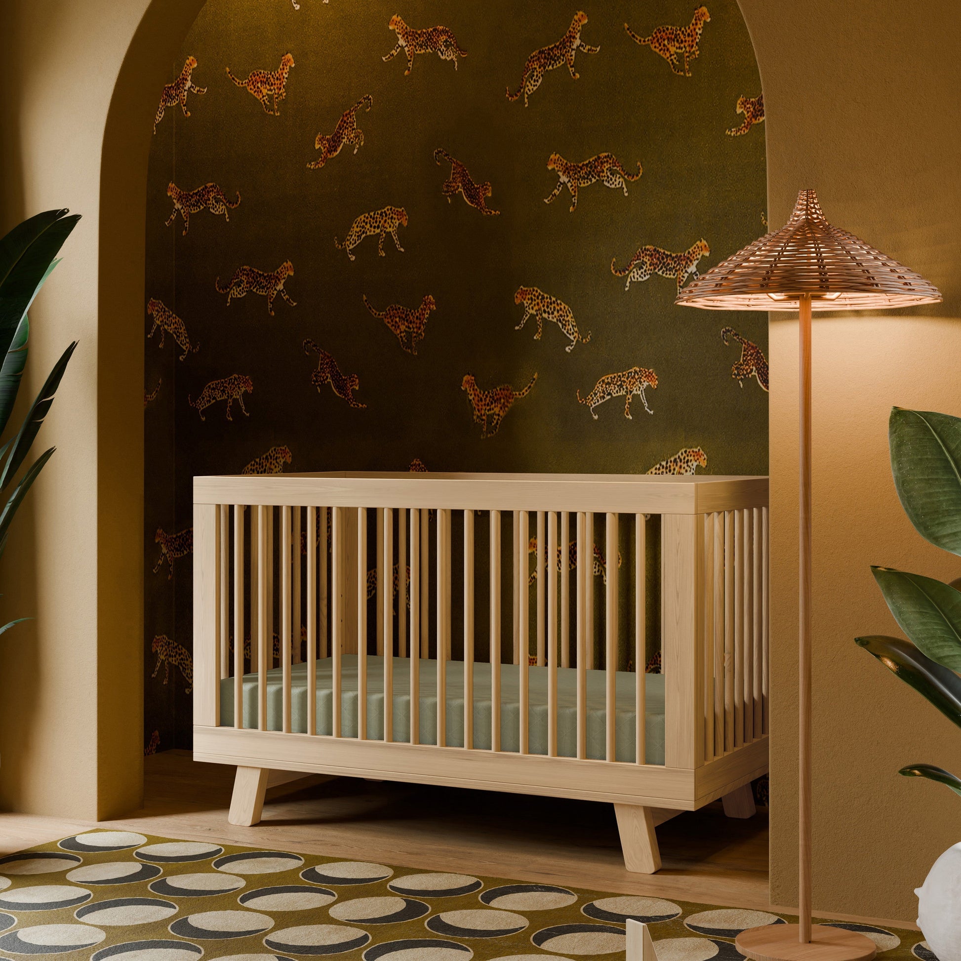 Babyletto Cribs Washed Natural Babyletto Hudson 3-in-1 Convertible Crib with Toddler Bed Conversion Kit