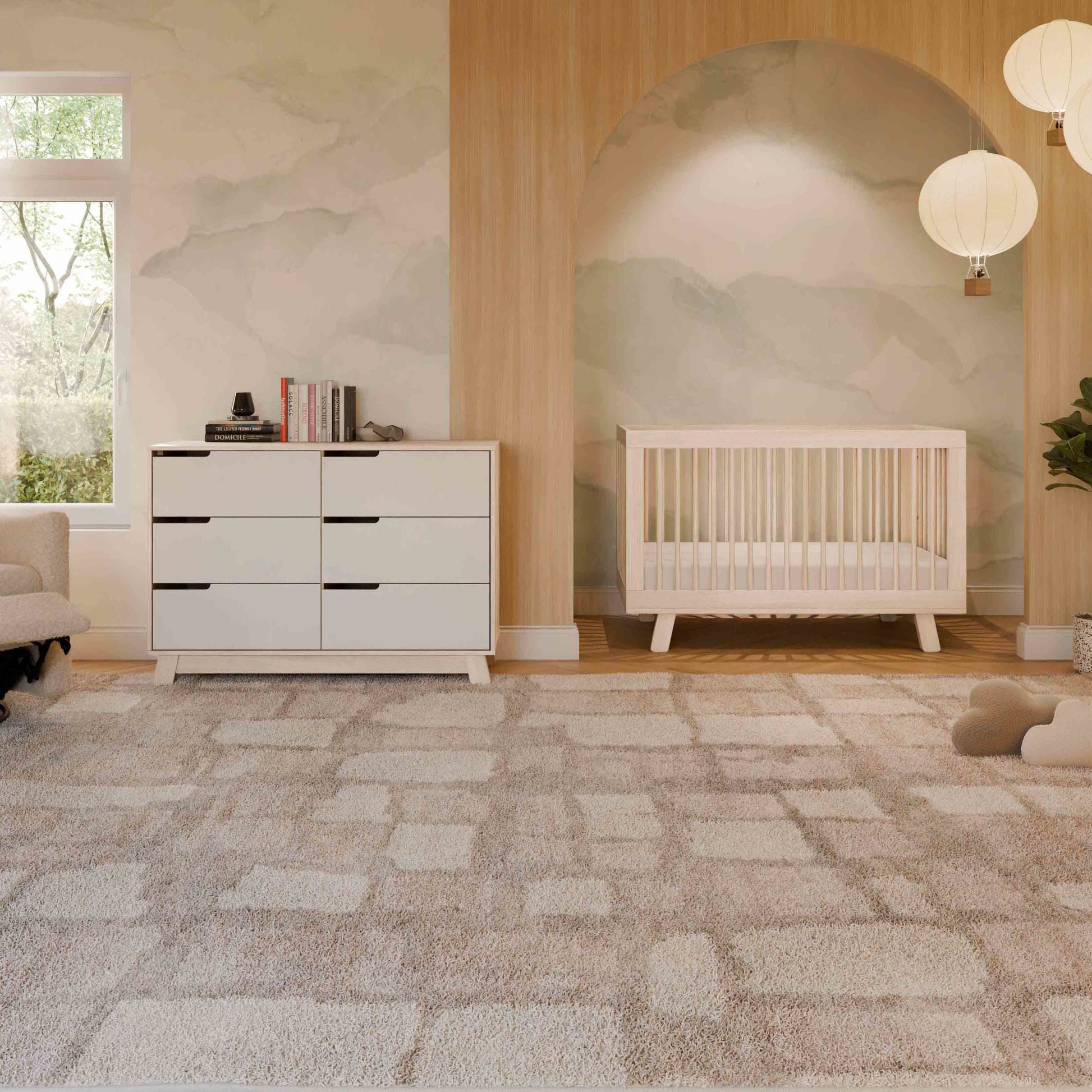 Babyletto Cribs Washed Natural Babyletto Hudson 3-in-1 Convertible Crib with Toddler Bed Conversion Kit