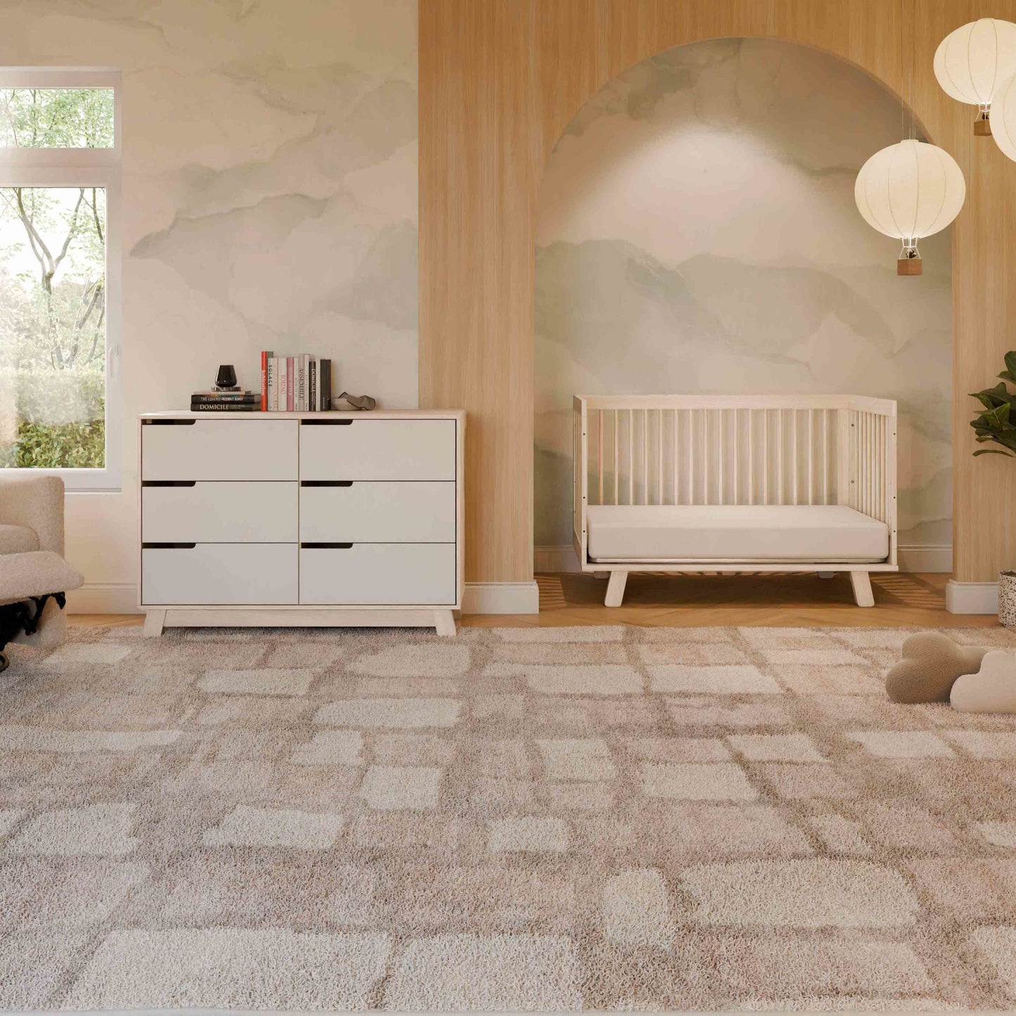 Babyletto Cribs Washed Natural Babyletto Hudson 3-in-1 Convertible Crib with Toddler Bed Conversion Kit