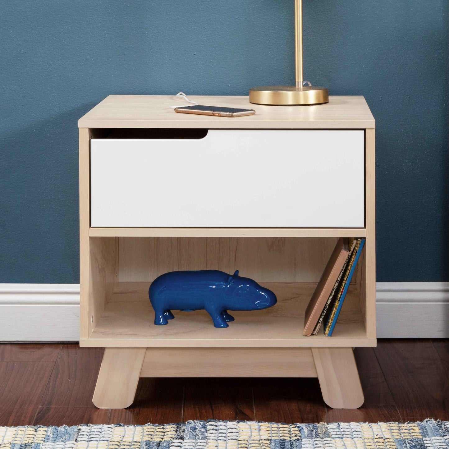 Babyletto Nightstands Washed Natural / White Babyletto Hudson Nightstand with USB Port