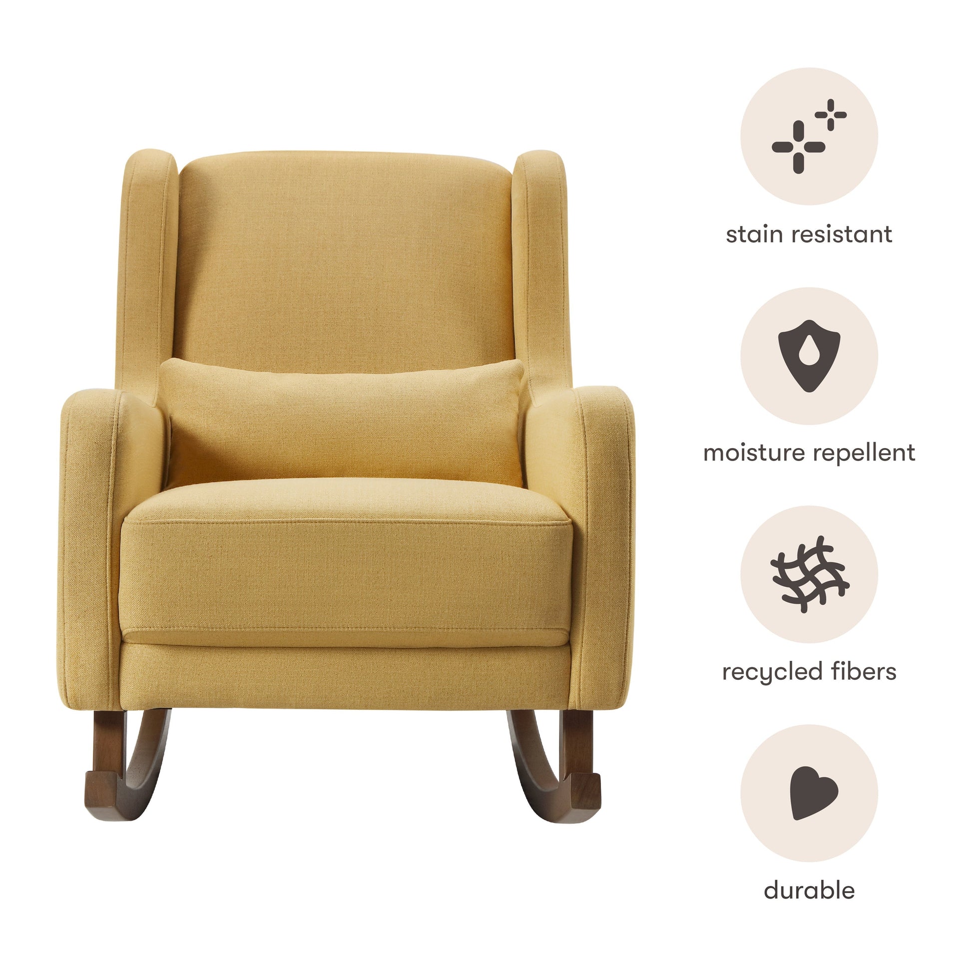 Babyletto Gliders & Rockers Performance Dijon Eco-Twill Babyletto Kai Rocker in Eco-Performance Fabric | Water Repellent & Stain Resistant