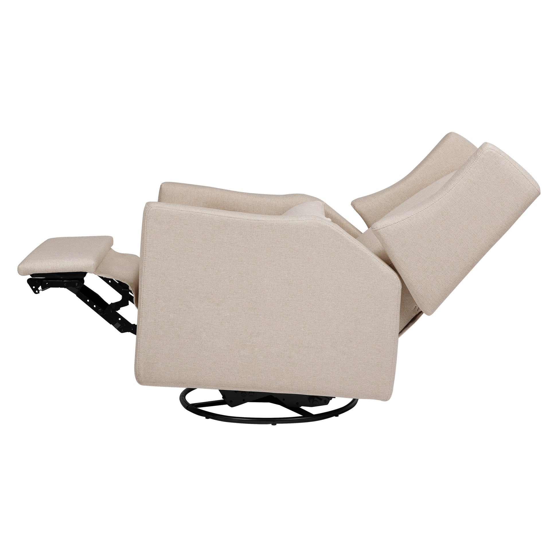 Babyletto Glider Performance Cream Eco-Weave Babyletto Kiwi Electronic Recliner and Swivel Glider with USB port